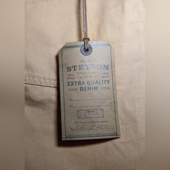 Ladies Sz 8 Stetson Western Denim Jean Skirt Straw Brown Frayed Fringe Bottom - Picture 5 of 6